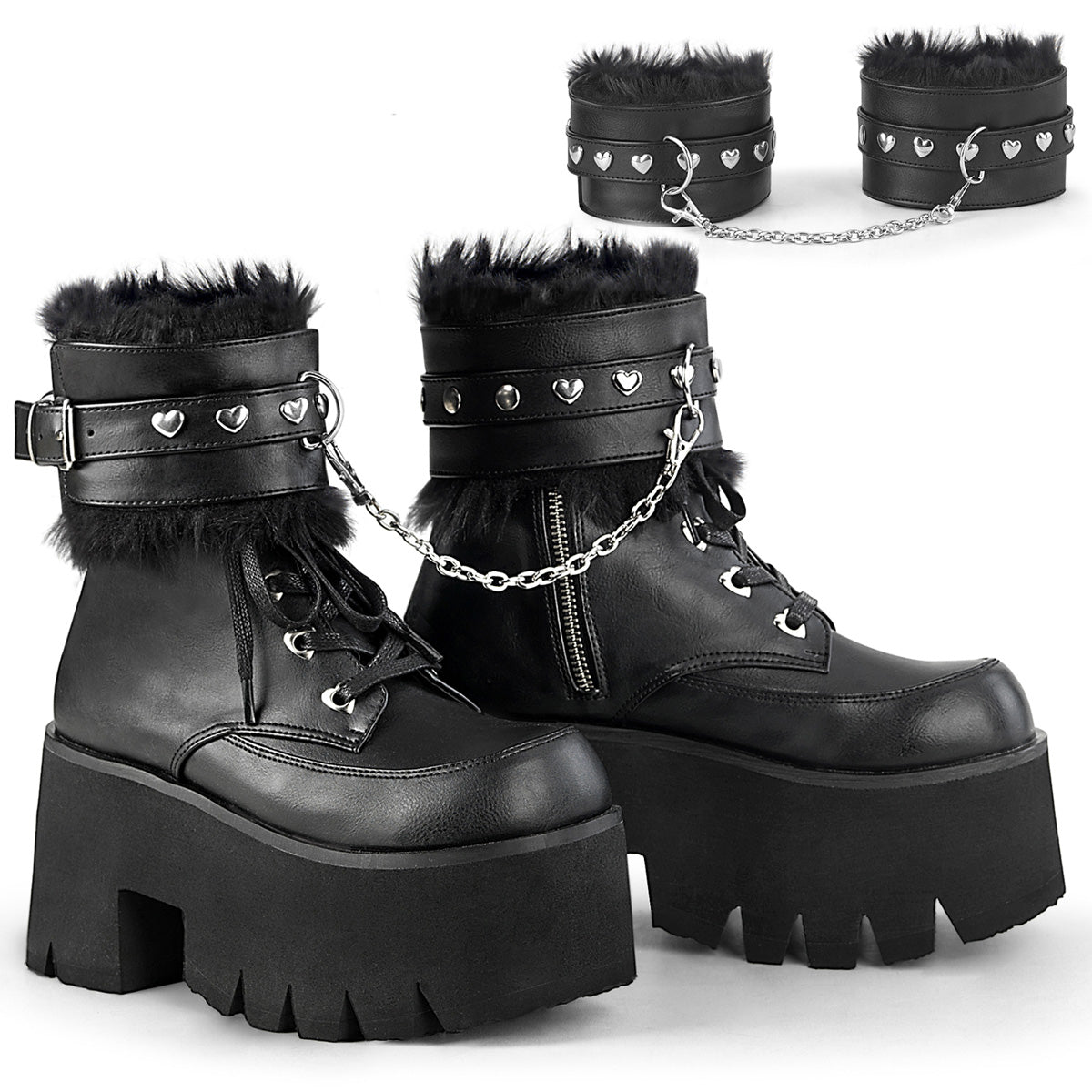 DemoniaCult - Renegade 55 Black Vegan Leather - Girl Shoes