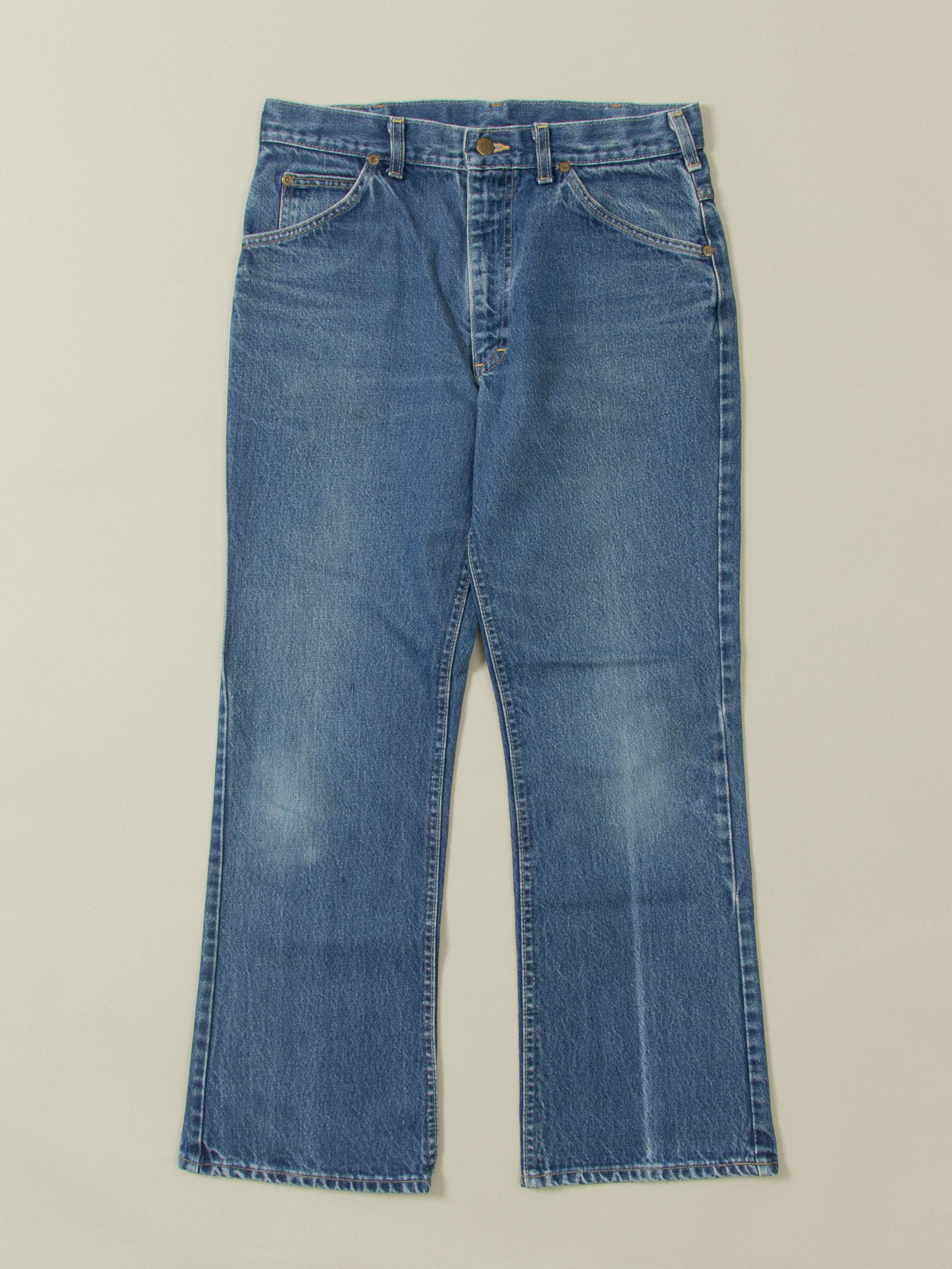 image of Vtg 1980s Bootcut Lee Denim Trouses - Made in USA (30x29)