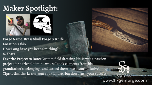 Maker Spotlight Brass Skull Forge and Knife