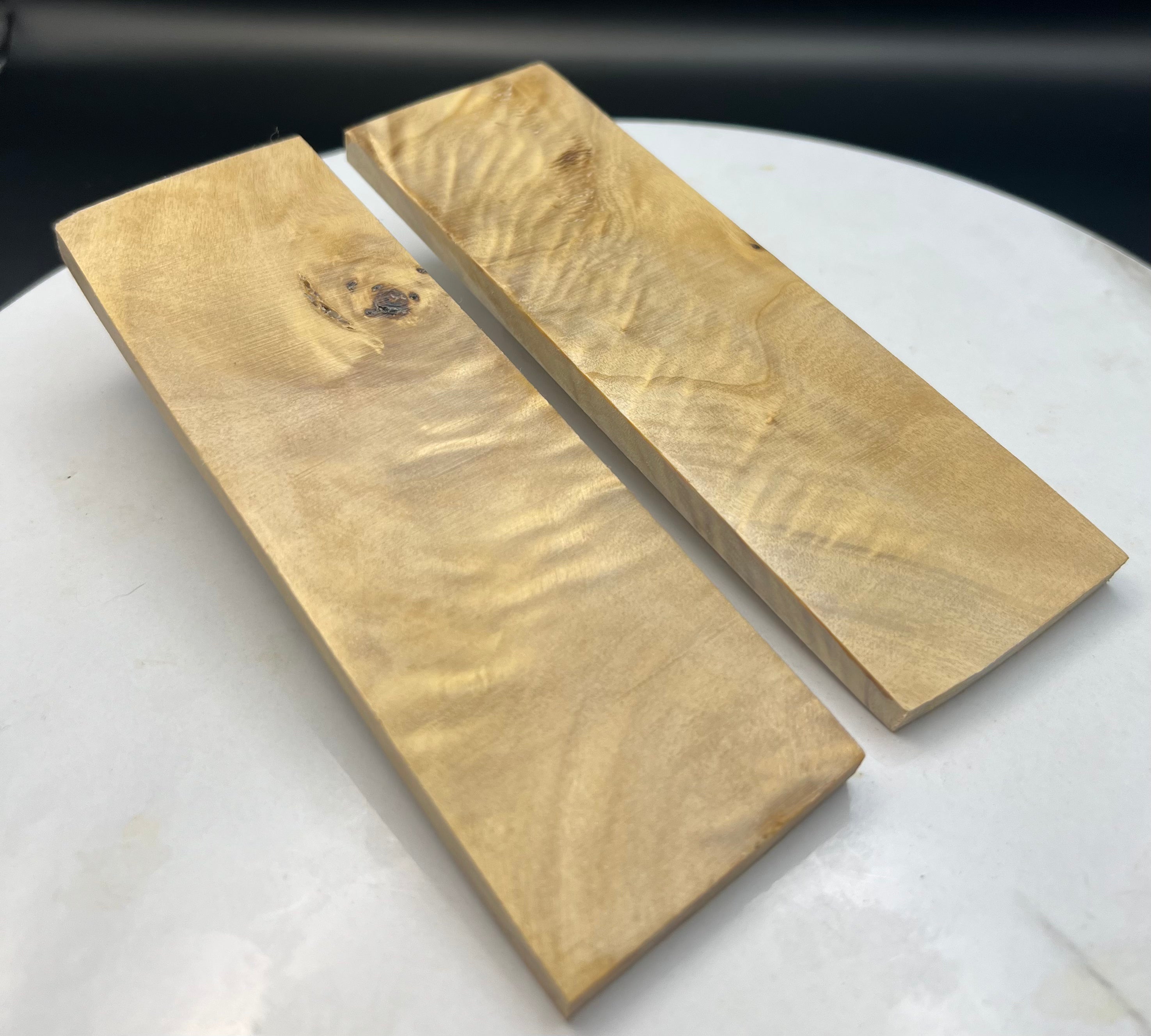 Stabilized Ukrainian Poplar Burl Knife Scales