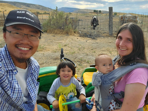 Jay, Liz, and family on the farm