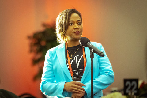 Despite the challenges, according to the Florida Chamber of Commerce, the Sunshine State has the highest number of Black-owned businesses with employees in the country.  Angelique Hamilton is the founder of one of those 15,000 companies. The native Jaxson founded HR Chique Group, a human relations startup that works with firms across America,  in 2019.   “It’s a different landscape for us right now, a different world. Probably a year ago, we could go out and secure so many different funds from different individuals and different P.E.’s, but it’s just not like that,” Hamilton says.   She’s hoping entrepreneurs will remain connected to each other and capitalize on the momentum created at the Black Founders Forum. Doing so, she says, will create a stronger local start-up sector as well as legacies that “can give back to the Jacksonville community.”  Another founder, Natalie Mitchell, founded N’sentials in 2021 and is developing its prototype of the women’s intimates line. Mitchell, who is in the pre-seed stage, says she now knows to approach angel investors as she looks to launch. She came to that realization after chatting with Founders Day speaker Barry Givens.
