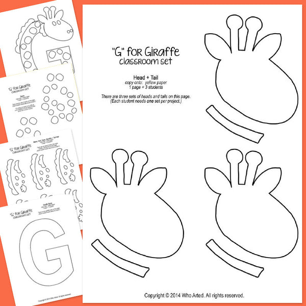 Alphabet Art Template - Upper G (Giraffe) – Who Arted