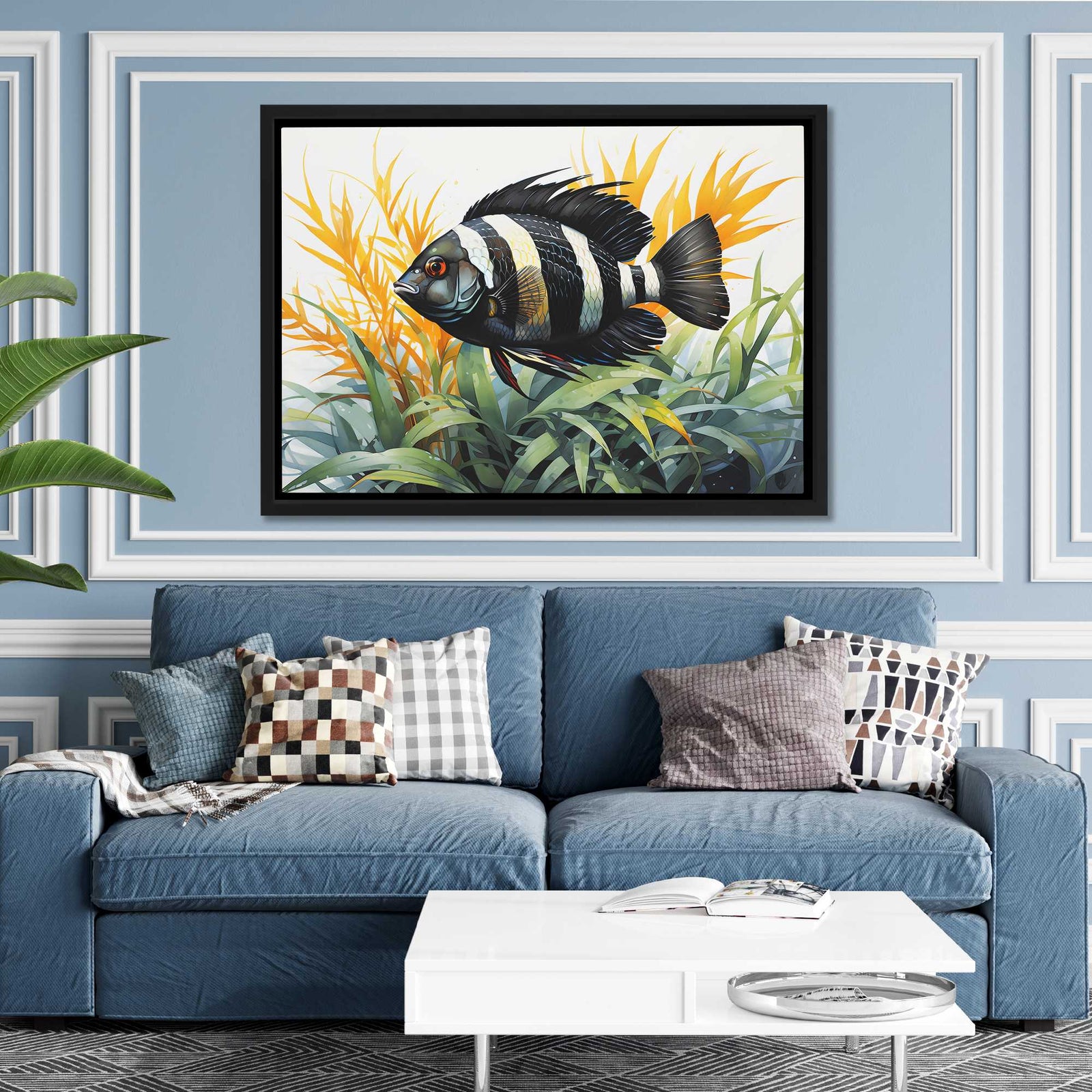 Bass Fisherman Painting & Abstract Canvas Art for Anglers - Luxury Wall Art