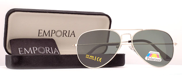Emporia Italy - Pilóta Napszemüveg "EREDETI", polarizált UV szűrős napszemüveg tokkal és tisztítókendővel