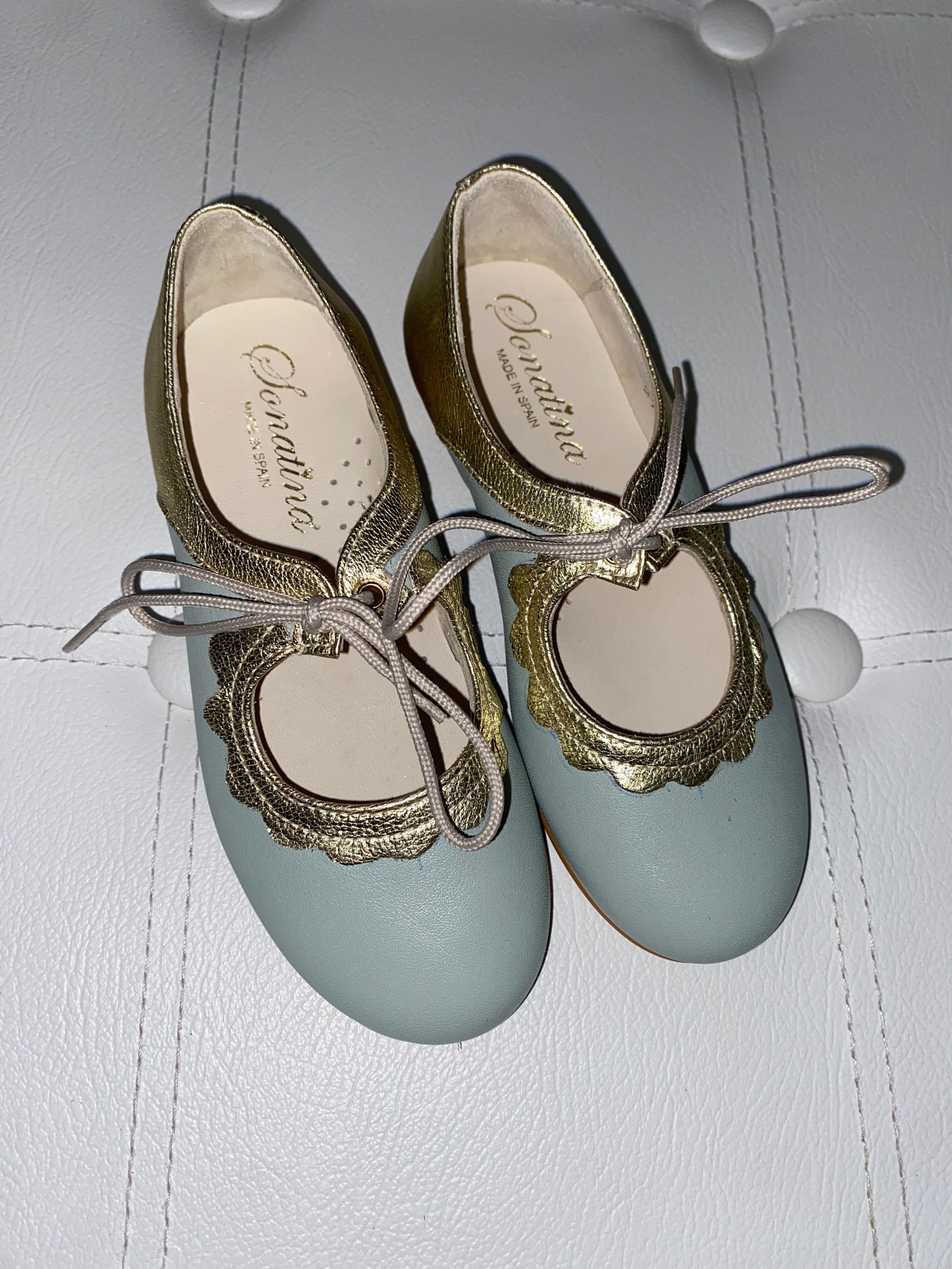 Sonatina mint and Metallic Laced Shoe