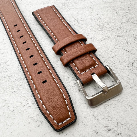 Silicone Lined Leather Watch Strap