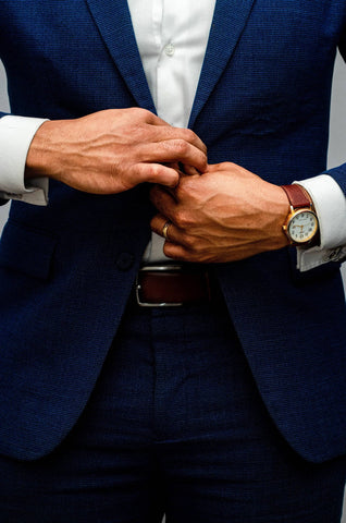Man in Suit Wearing a Watch