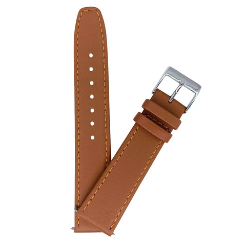 Tan Smooth Leather Watch Strap from The Thrifty Gentleman