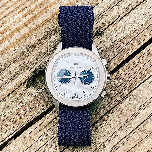 Navy Blue Perlon watch strap - an effortlessly stylish accessory for your chronograph watch