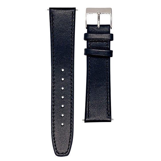 Super soft calfskin leather watch strap in Black from The Thrifty Gentleman