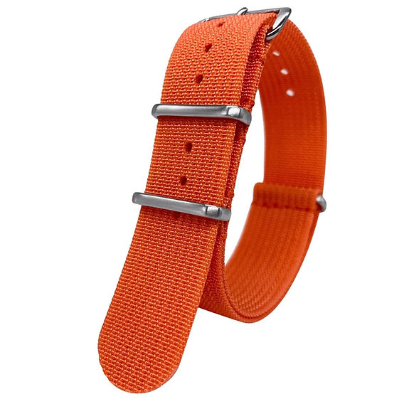 Orange Ribbed NATO Watch Strap from The Thrifty Gentleman
