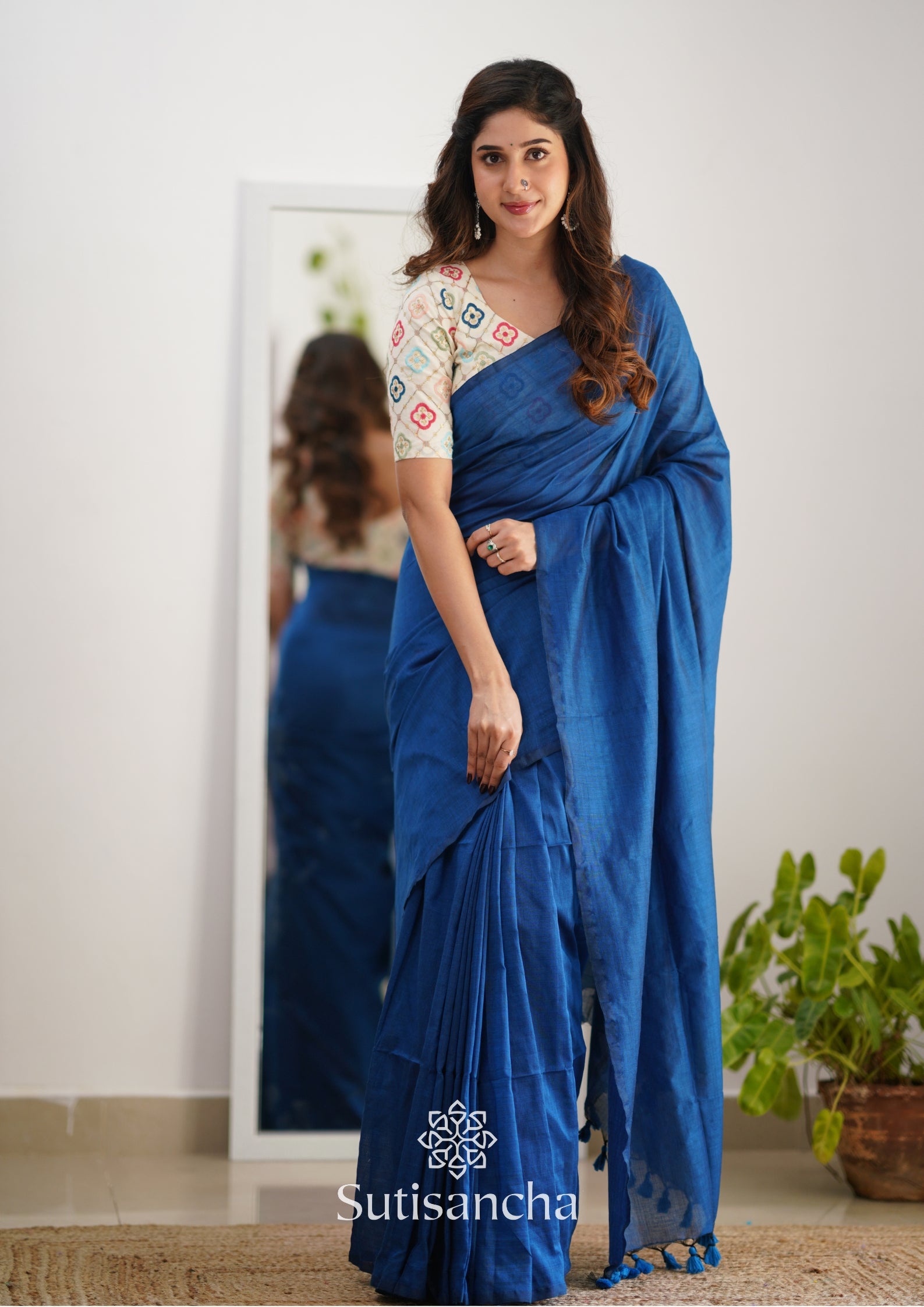 Buy JCSS Blue Cotton Saree Shapewear for Women Online @ Tata CLiQ