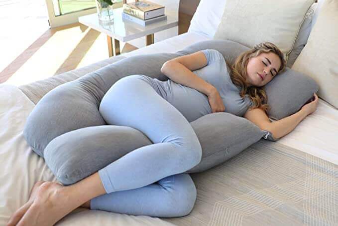 Cooling Cover U-Shape Pregnancy Pillow - Full Body Support for Maternity and Sleeping