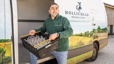 Hollis Mead Organic Dairy branded van