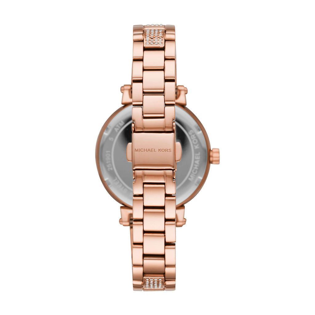 MICHAEL KORS SOFIE ROSE GOLD ACCESS GEN 4 DISPLAY LADIES SMARTWATCH WITH  BLUSH PINK EMBOSSED SILICONE BAND  WATCHES from Adams Jewellers Limited UK