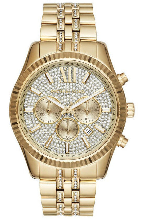 Buy Michael Kors Men's Stainless Steel Gold Dial 44mm Watch MK8579