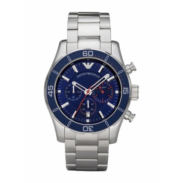 Buy Emporio Armani Men's Chronograph Stainless Steel Blue Dial 45mm Watch -  AR5933