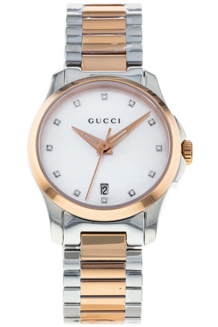 Buy Gucci Women's Quartz Stainless Steel Swiss Made Mother of Pearl Dial  27mm Watch - YA126544