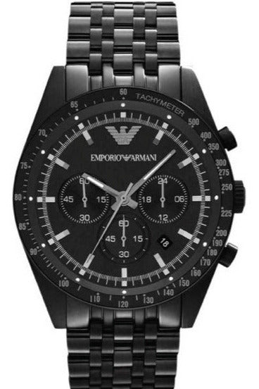 Buy Emporio Armani Men's Sportivo Black IP Stainless Steel Bracelet Black  Dial Chronograph Watch 5989