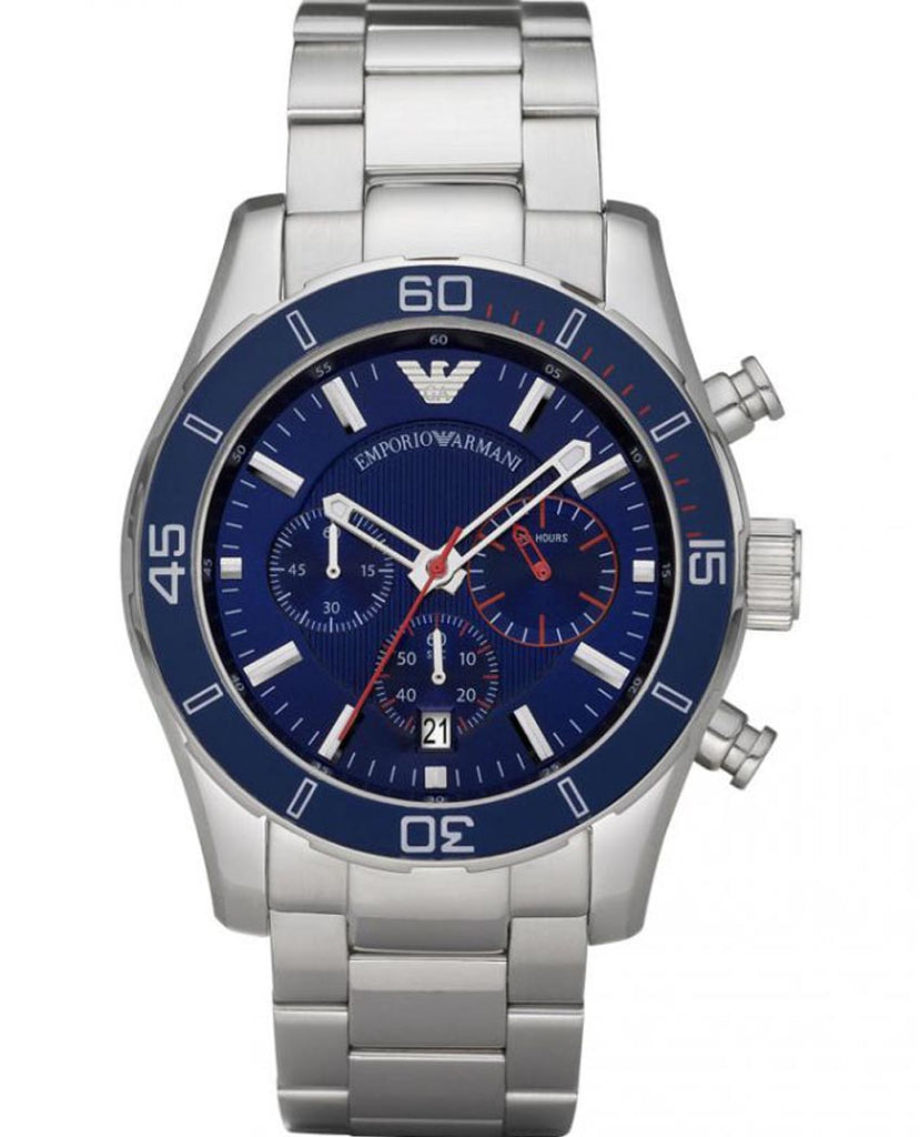 Buy Emporio Armani Men's Chronograph Stainless Steel Blue Dial 45mm Watch -  AR5933
