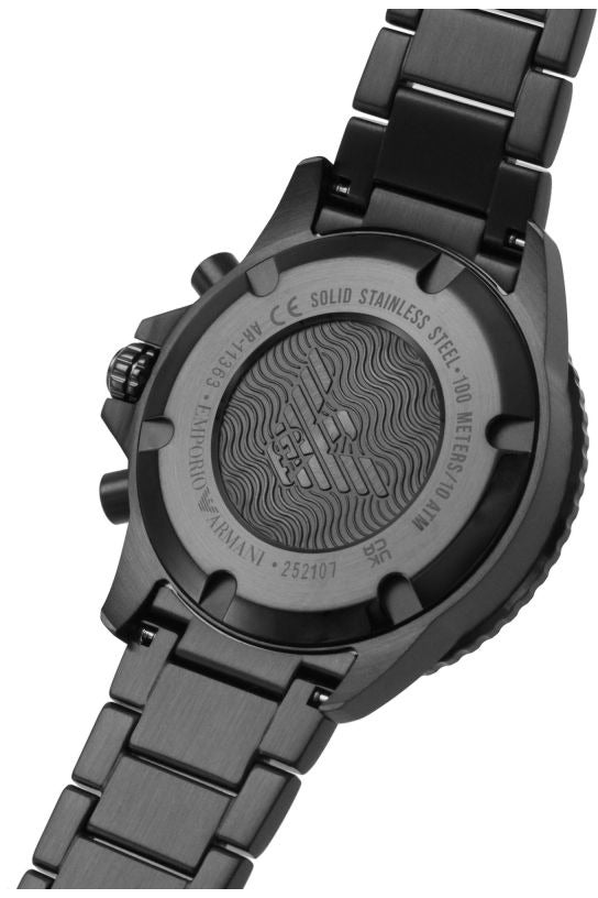 Buy Emporio Armani Men's Quartz Stainless Steel Black Dial 43mm Watch 11363