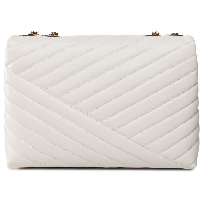 Tory Burch Kira Chevron Convertible Shoulder Medium Bag - New Ivory