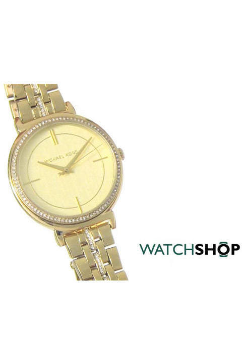 Buy Michael Kors Cinthia Gold Steel Crystallized Watch for Women - 3681
