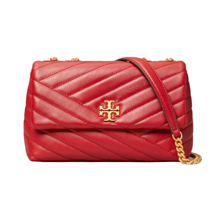 Tory Burch Kira Chevron Convertible Shoulder Medium Bag - Red Apple