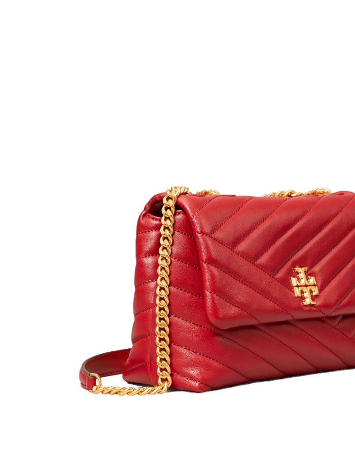 Tory Burch Kira Chevron Convertible Shoulder Medium Bag - Red Apple