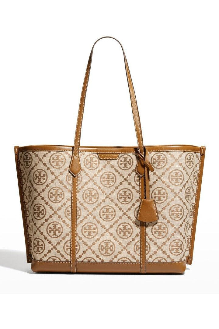 Tory Burch Perry T Monogram Triple-Compartment Tote - 83312