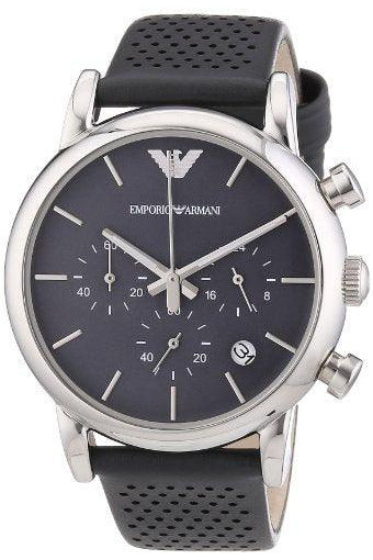 Buy Emporio Armani Luigi Grey Leather Grey Dial Quartz Watch for Gents- EMPORIO  ARMANI AR-1735