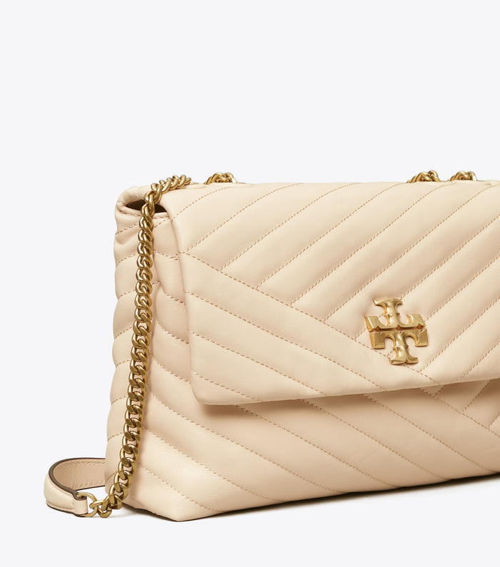 Kira Chevron Convertible Shoulder Bag - Devon Sand