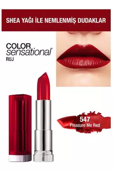 Legeme farvestof vokse op Buy Maybelline Color Sensational Lipstick - 547 Pleasure Me Red