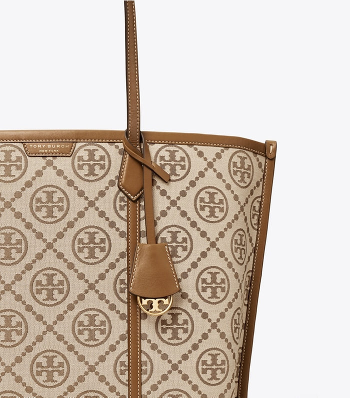 Tory Burch Perry T Monogram Small Triple Compartment Tote