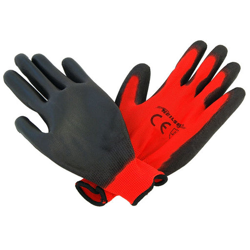 Work Gloves, Red Latex, Size S