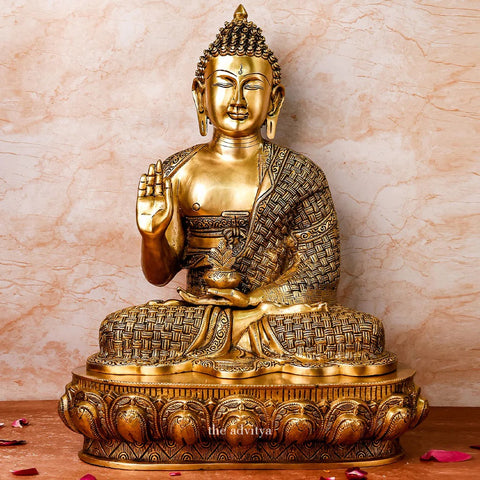 brass buddha statue