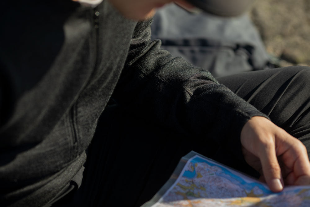 Merino wool sweater and arm holing map.