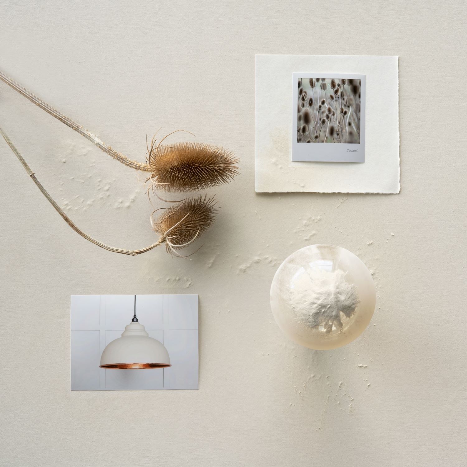Mood board of From The Anvil's pendant lighting in Teasel