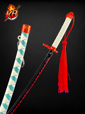 Mini Katana ( Sh666mi ) Tanjiro Kamado Red Nichirin 45 Cm - Demon Sl..