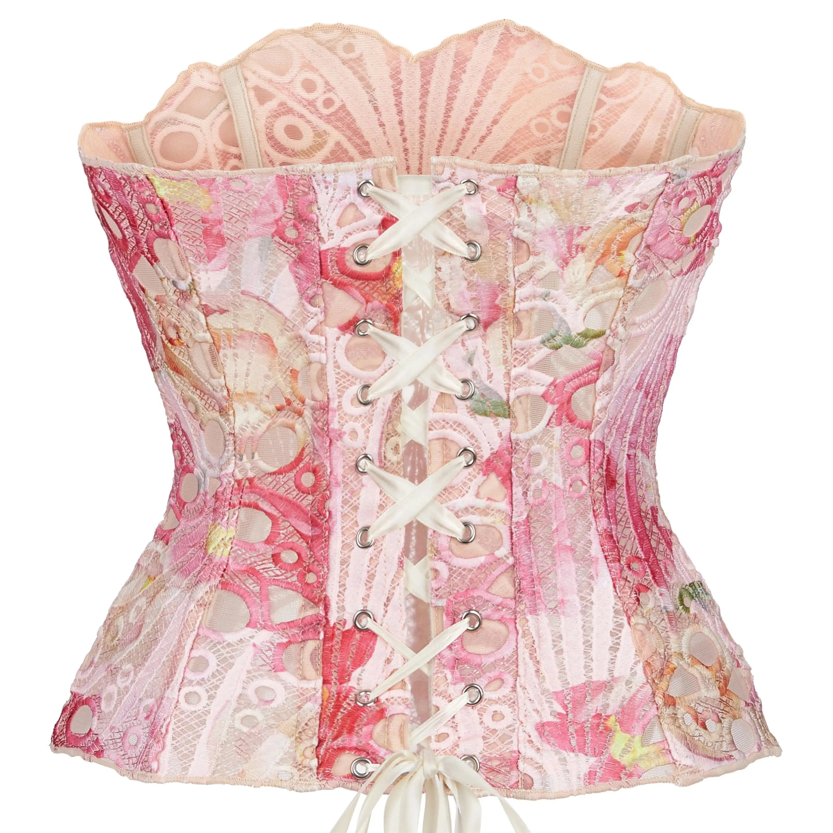 GETADME Lace double-layer corset palace style ins-inspired print body-shaping garment multi-colored sexy slim-fitting