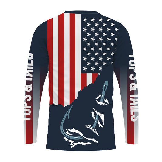 USA Flag Bass Long Sleeve Performance Shirt - Made in the USA