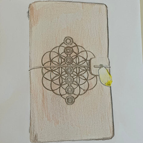 Sketch of Chakra Crystal Journal by Boho Beth