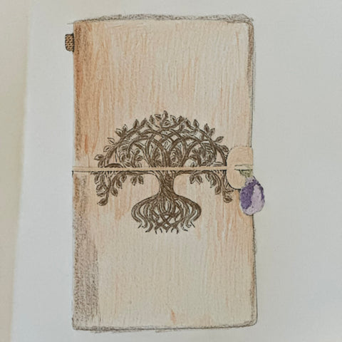 Sketch of Tree of Life Crystal Journal by Boho Beth