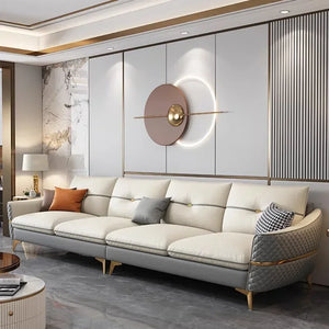 Elegant 4 Seater Leather Sofa - RuchiCollection