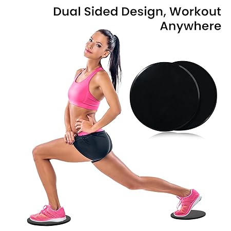 SLYK Premium ABS/EVA Foam Round 2 Double Sided Core Sliders Gliding Discs  for Abdominal Exercises and Total Body Workout Equipment (Black) :  : Sports, Fitness & Outdoors