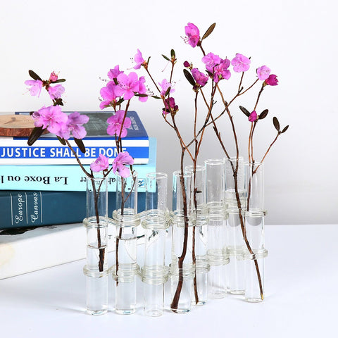 8 crystal glass test tube vase