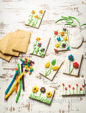 Flower Postcard Cookies Supplies