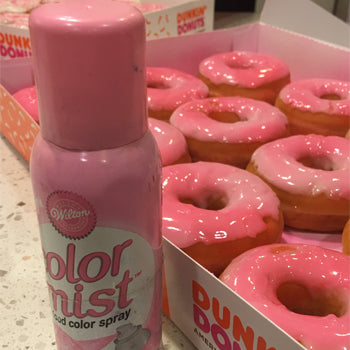 Plain White Glazed Donuts and Wilton Color Mist