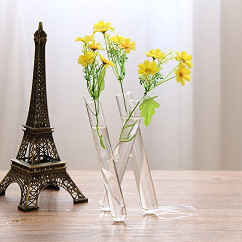 3 crystal glass test tube vase